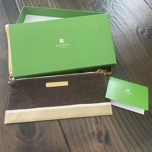 Kate spade Brown/Beige Denim Clutch